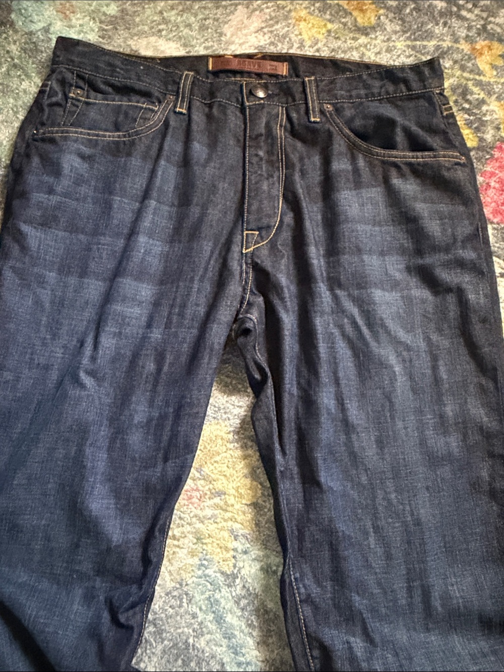 Agave Waterman Relaxed Straight Agate Beach Dark Blue Wash Men’s Jeans - Picture 5 of 5